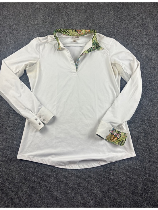 Tops - THE TAILORED SPORTSMAN Women’s Equestrian Show Shirt Long Sleeve Green Paisley L
